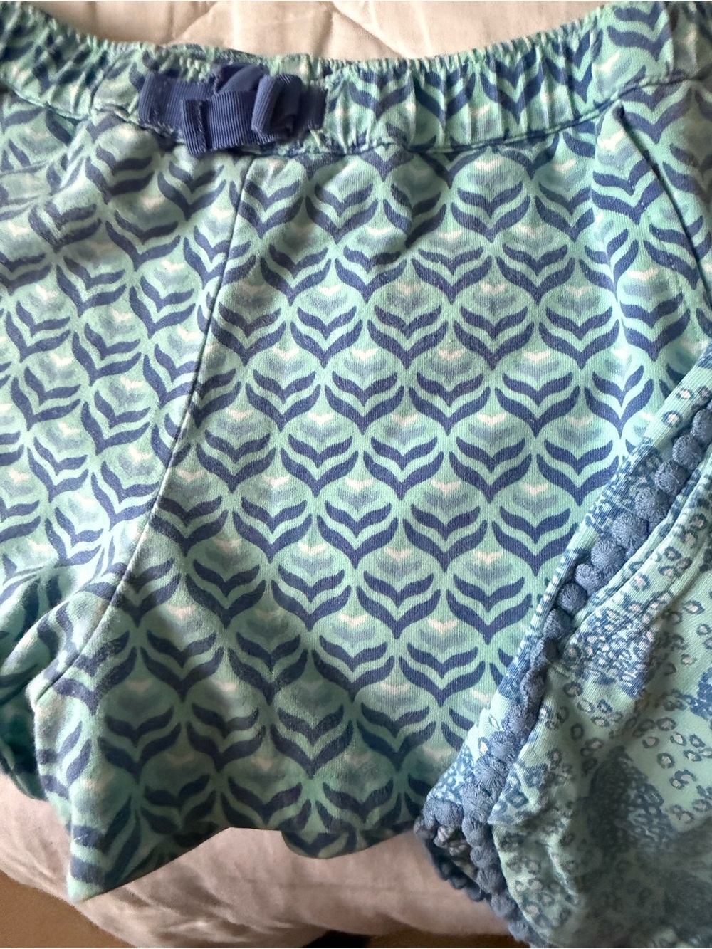 2 pair of Vineyard Vines Aqua and Navy Print Lounge Shorts size 5/6